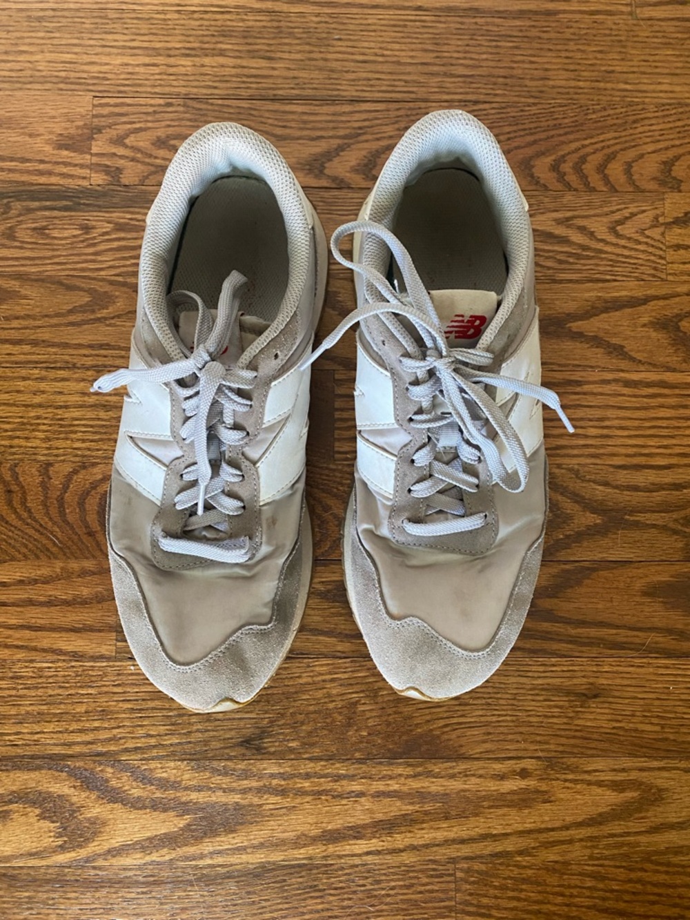 New Balance Men's Suede & Leather Sneakers in Light Gray and White - Picture 2 of 7